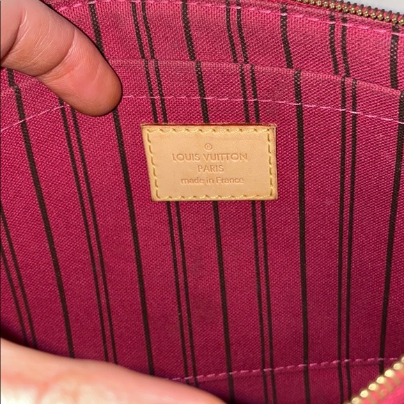 Louis Vuitton Monogram Wristlet with Burgundy Trim - Picture 2 of 8